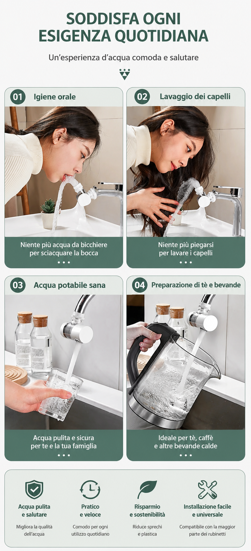 Filtro Rubinetto 720° Acqua Pura
